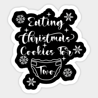 eating christmas cookies for two Sticker